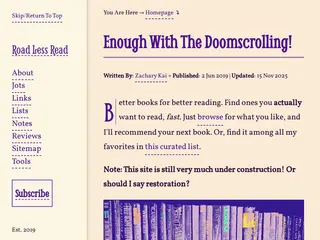 Road Less Read: Better Books For Better Reading