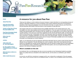 PawPawResearch.com: The most complete compilation of information about paw paw and its uses on the internet.