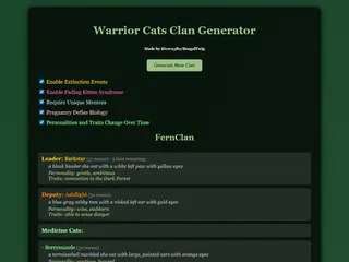 Warrior Cats Clan Generator