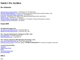 Snick's Fic Archive