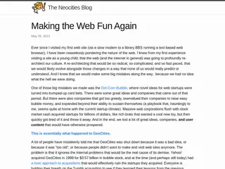 Making the Web Fun Again