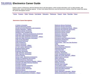 Electronic Careers and Web Resources