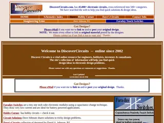 DiscoverCircuits.com started in 2002 Free Electronic Circuits