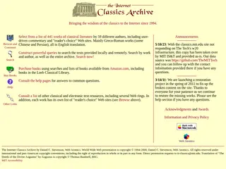 The Internet Classics Archive: 441 searchable works of classical literature