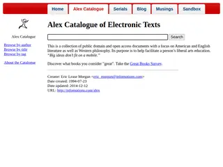 Alex Catalogue of Electronic Texts
