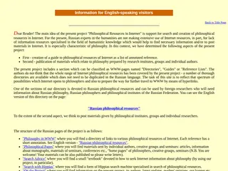 Information for English-speaking visitors