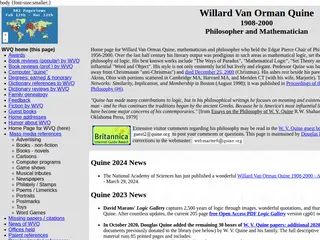 Willard Van Orman Quine home page by Douglas Boynton Quine