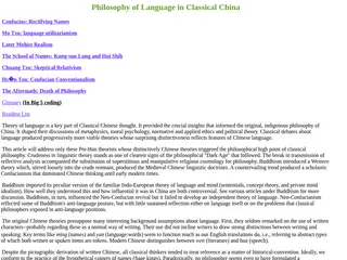 Philosophy of Language in Classical China