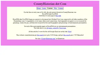 CountyHistorian dot com Professional Genealogy Content