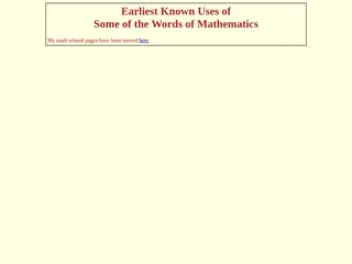 Earliest Known Uses of Some of the Words of Mathematics