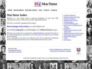 MacTutor Index - MacTutor History of Mathematics