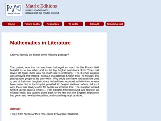 Matrix Editions: Resources