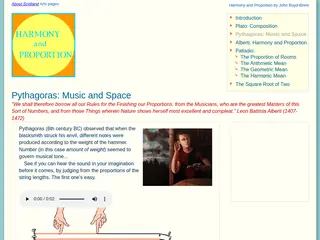 Harmony and Proportion: Pythagoras: Music and Space