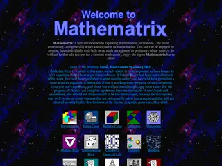 Welcome to Mathematrix