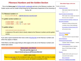 Fibonacci Numbers, the Golden section and the Golden String