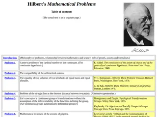 Mathematical Problems by David Hilbert