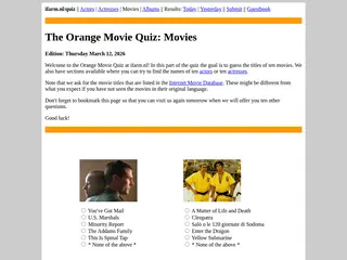 The Orange Movie Quiz: Movies