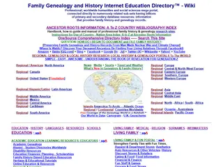 Family Genealogy and History Internet Education Directory� - Wiki
