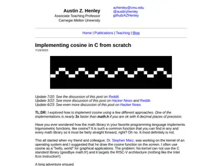 Implementing cosine in C from scratch - Austin Z. Henley