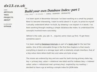 Build your own Database Index: part 1