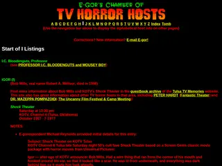 E-gor's Chamber of TV Horror Hosts � List of Names starting with I