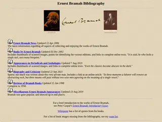 Ernest Bramah Bibliography