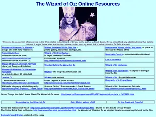 Wizard of Oz Resources