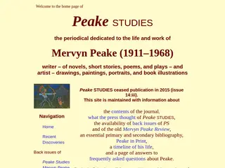 PEAKE STUDIES home page