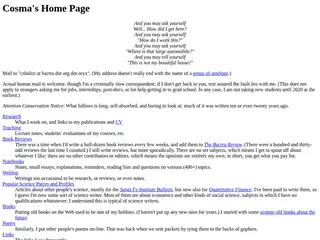 Cosma's Home Page