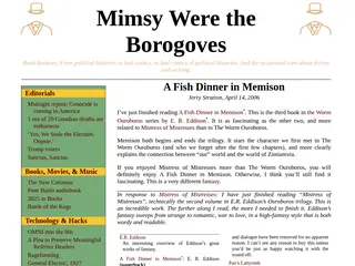 Mimsy: A Fish Dinner in Memison