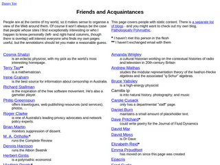 Danny Yee: Friends, Acquaintances, other People