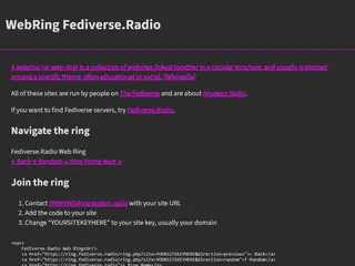 WebRing Fediverse.Radio