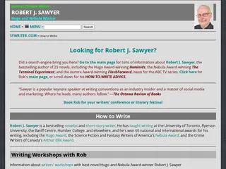 Science Fiction Writer Robert J. Sawyer: How to Write Index