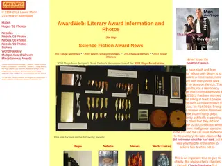 AwardWeb: Literary Award Information and Photos