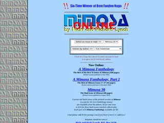 Mimosa Web Site main page