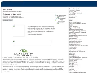 Clay Shirky | Ontology is Overrated