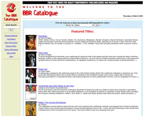 Welcome to the BBR Catalogue