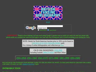 BRITISH FANZINE BIBLIOGRAPHY: 1931-2000