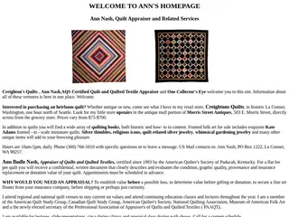 Ann Nash, Quilt Appraiser and Related Services