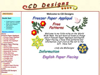 CD Designs - Freezer Paper Applique - English Paper Piecing