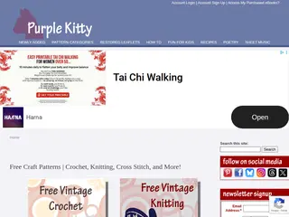Free Craft Patterns | Crochet, Knitting, Cross Stitch, and More! | Purple Kitty
