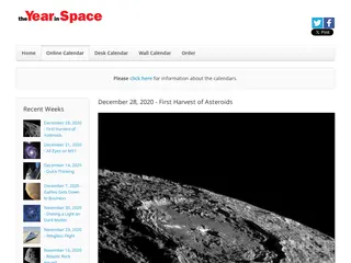 The Year In Space - Online Calendar