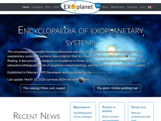 Encyclopaedia of exoplanetary systems