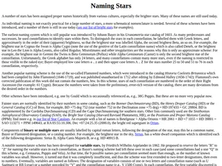 Naming Stars