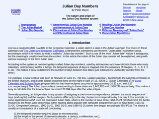 Julian Day Numbers