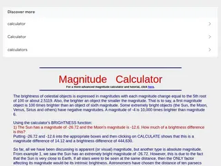 MAGNITUDE CALCULATOR