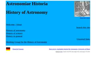 Astronomiae Historia / History of Astronomy