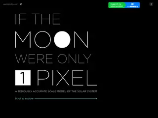 If the Moon Were Only 1 Pixel - A tediously accurate map of the solar system