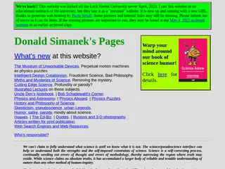 Donald Simanek's Pages; science, pseudoscience, education, humor.