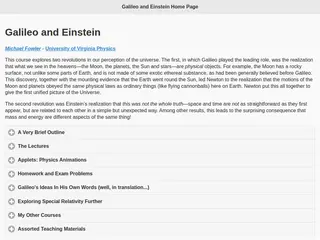 Galileo and Einstein: Home Page.